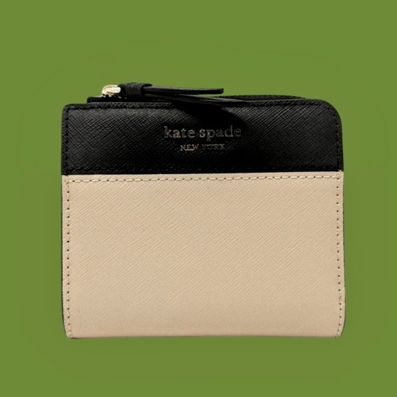 Kate Spade Two-Tone Cream & Black Billfold Wallet - Picture 1 of 7